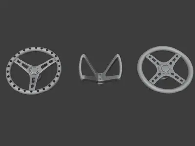 Steering Wheel Set 3 for Diecast and Miniatures 3D print model
