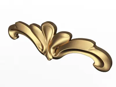 Carved Door Handle Decor 03 Low-poly 3D model