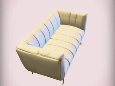 Modern Luxury 3D Sofa Model Elegant Curved Design with Metallic 3D model