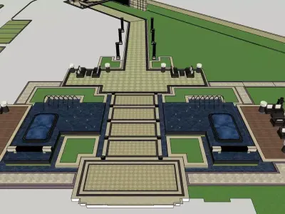 entrance water fountain 3D model