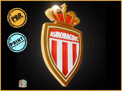 AS Monaco FC logo - Cinematic - 3D print 3D model