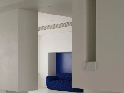 Modern living room dining room interior scenes 286 3D model