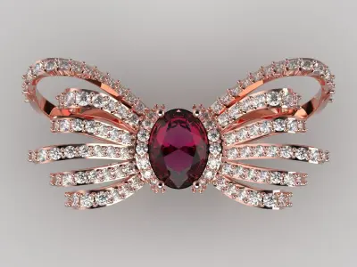 A Butterfly of Diamonds and Ruby jr00006 3D print model