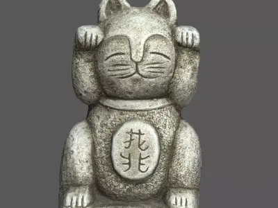Lucky Cat Low-poly 3D model buy