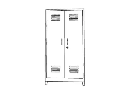 METAL CABINET-DOUBLE LONG-RUSTY Low-poly 3D model