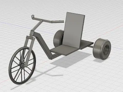 Simple Drift Trike No Motor 3D print model