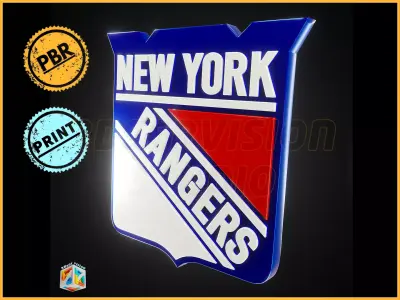 New York Rangers  logo - Cinematic - 3D print 3D model