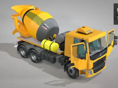 Construction Concrete Mixer Truck 3D model