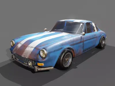 Old Ferrari  Game Asset 3D model
