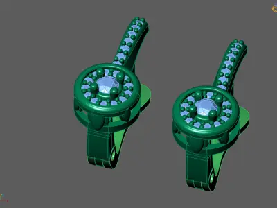 Women Earrings 3DM STL Womens Earring Renders 3D print models   3D print model 6