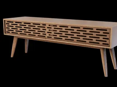Wooden Tables low-poly Low-poly 3D model