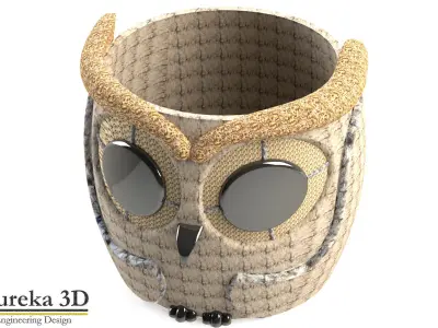 Owl flowerpot 4 3D print model