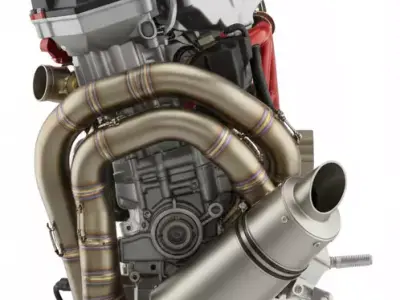 Ducati V4 Desmosedici Stradale Engine- Panigale V4 - MotoGP  3D model