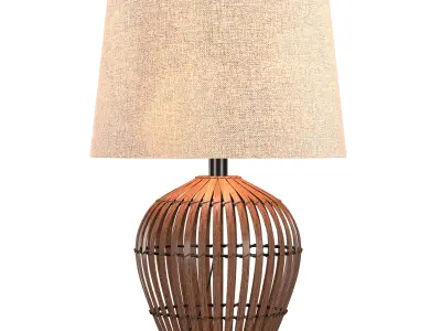 Stone Beam Modern Rattan Table Lamp Low-poly 3D model