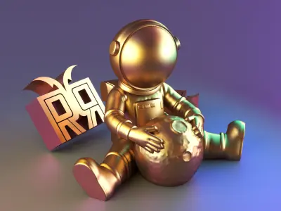 Astronaut Moon Hug Decor 3D print model