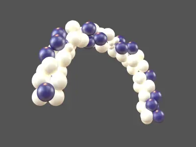 Carnival Balloon Garland V1 003 Low-poly 3D model