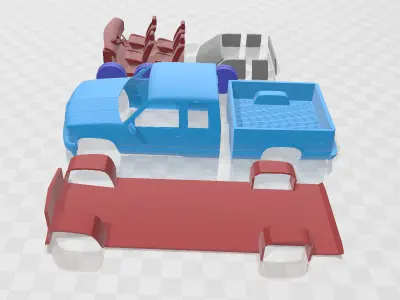 Chevrolet C1500 Extended Cab 1988 - Separate Parts STL Model 3D print model