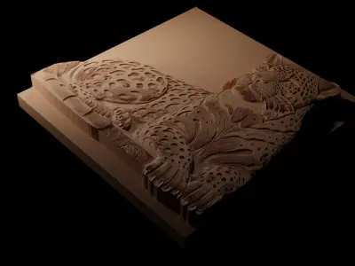 Jaguar CNC 3d Print High Relief Sand Casting 3D print model