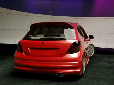 Peugeot 207 3door modified Low-poly 3D model