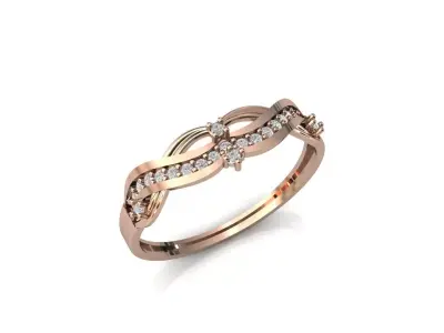 Women Ring Diamond Stone STL 3DM Lightweight Printable 3D print model 34