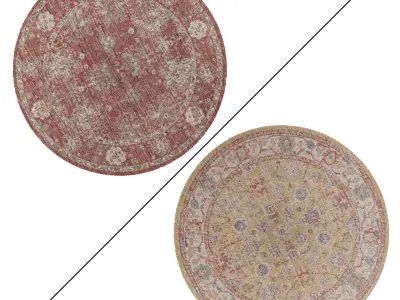 Round Rug Set 302 3D model
