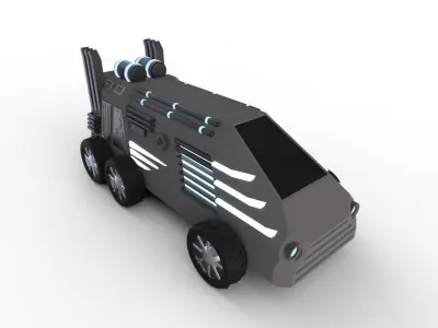 Space Vehicle Spaceship 6x6 Low-poly 3D model