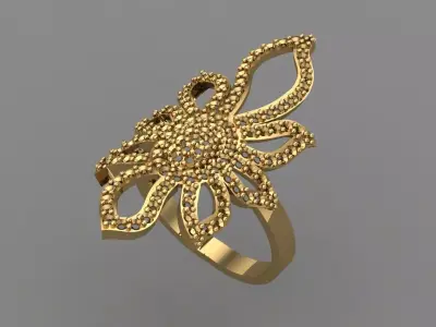 Vintage Womens Diamond Ring Women Rings 3dmodels 3D print model 3D print model 28