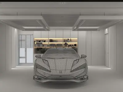 Car studio interior 3D model