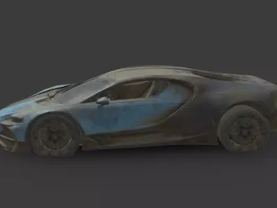 Abandoned Car - Bugatti Tourbillon Low-poly 3D model