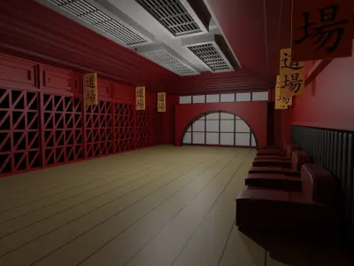 Karate Hall Low-poly 3D model