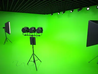 Lighting Studio Scene Low-poly 3D model