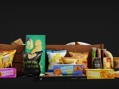 Snack food packaging Low-poly 3D model