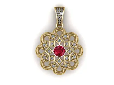 SUNFLOWER STYLE PENDANT 3D PRINTABLE MODEL 3D print model