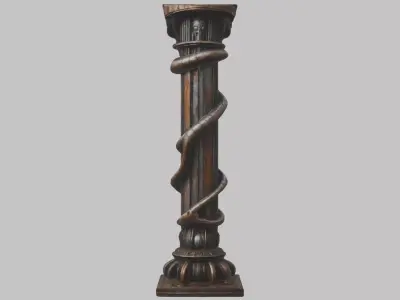 Fantasy ALien Scifi Column HR Giger inspired Low-poly 3D model