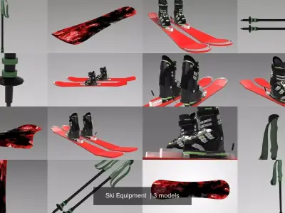 Ski Equipment  3D Model Pack