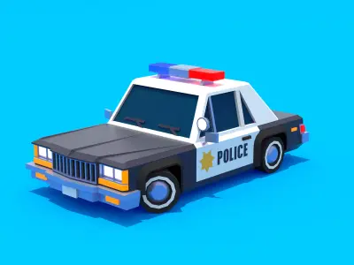 Police car Low-poly 3D model