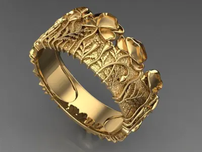 flower unique ring 3D print model