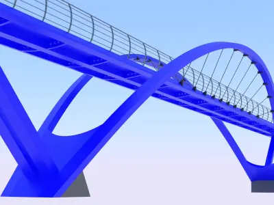 Pedestrian bridge PBR III 3D model