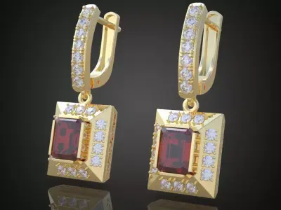 Earring 3D model 3D printable model 0057 3D print model