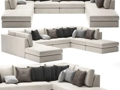FRANCO II CLASSIC 8 PIECE SECTIONAL 3D model