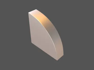 Quarter Circle v1 002 Low-poly 3D model
