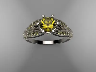 Gemstone King engagement ring Free 3D print model