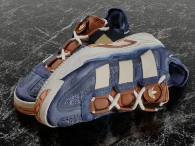 ADIDAS LIGHTSTRIKE 3D SHOES - BLUE Low-poly 3D model
