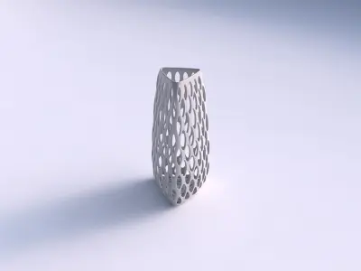 Vase triangle with bubble grid lattice 3D print model