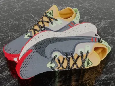 NIKE 3D SHOES - PEGASUS TRAIL 2 Low-poly 3D model