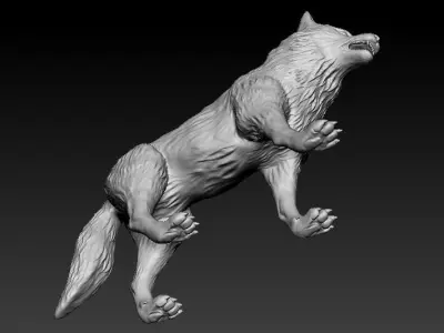 Wolf High Poly 3D print model