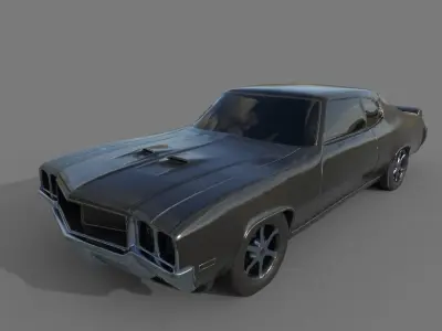 Gameready car model Buick gsx 455 Low-poly 3D model