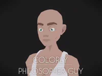 Colorly - Philosopher Guy - Game Ready - Rigged - Customizable Low-poly 3D model