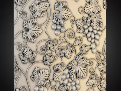 3d wall 01 grapes 3D model