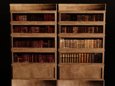 OLD Closet for books Low-poly 3D model